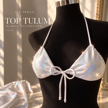 Cargar imagen en el visor de la galería, Portada Top Tulum blanco holográfico LYA PERILO